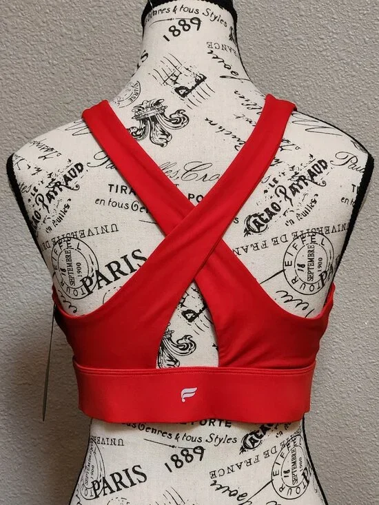 FABLETICS Oasis Twist Medium Impact Sports Bra Red - Medium - NWT NEW - Picture 5 of 8